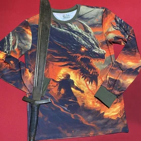 Футболки с полной запечаткой: дракон вогонь